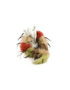 Collo di pelliccia di volpe azzurra e piume di marabù Passigatti