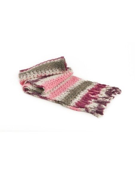 Sciarpa di maglia a righe con frange