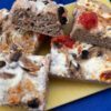 Focaccia integrale alta con crescenza pomodorini e champignon